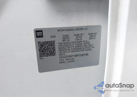 2022 Chevrolet Malibu Lt from USA, damaged, VIN 1G1ZD5ST1NF119740